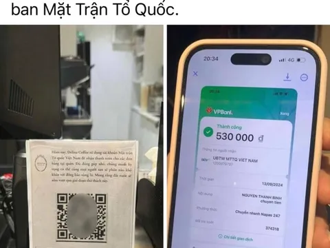 [Góc ấm áp]: Những quán cà phê đổi QR quán sang QR Mặt trận Tổ Quốc Việt Nam, doanh thu tặng đồng bào bão lũ